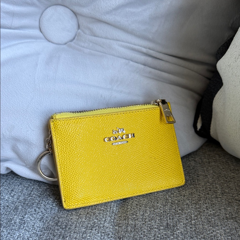 Coach Vibrant Yellow Leather Wristlet